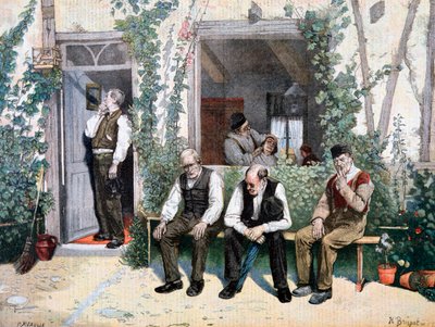 En la barbería, 1895 de Fortuné Méaulle
