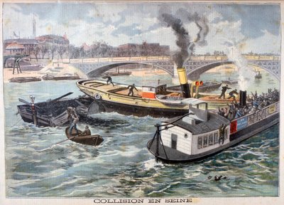 Colisión en el Sena, París, 1897 de Fortuné Méaulle