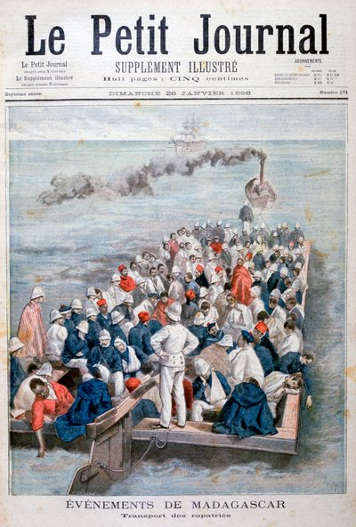 Eventos en Madagascar: la repatriación de las tropas francesas, 1896 de Fortuné Méaulle