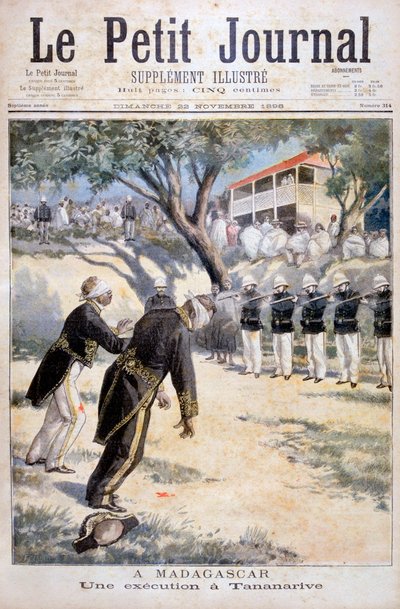 Ejecución por pelotón de fusilamiento en Tananarive, Antananarivo, Madagascar, 1896 de Fortuné Méaulle