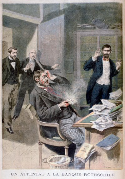 Explosión de una carta bomba enviada al Barón Alphonse de Rothschild, 1895 de Fortuné Méaulle