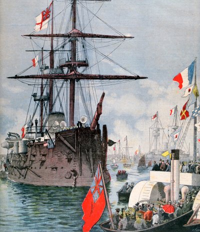 Flotilla francesa en el puerto de Portsmouth, 1891 de Fortuné Méaulle