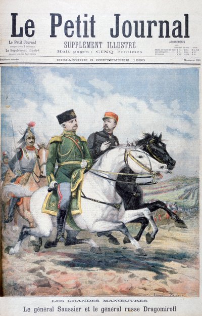 General francés Saussier y general ruso Dragomirov, 1895 de Fortuné Méaulle