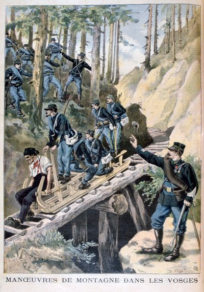 Maniobras militares francesas en las montañas de los Vosgos, 1896 de Fortuné Méaulle