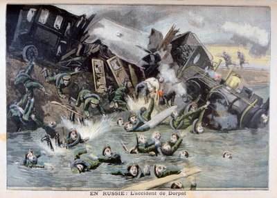 Accidente de Tren Militar en Dorpat, Rusia, 1897 de Fortuné Méaulle