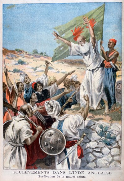 Predicando la Guerra Santa durante un levantamiento en la India británica, 1897 de Fortuné Méaulle