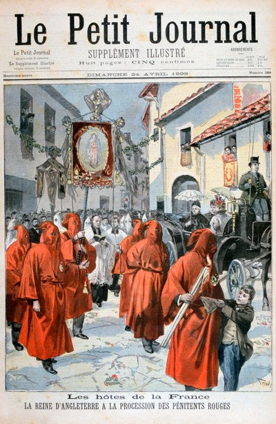 La Reina Victoria viendo la procesión de los penitentes rojos de Fortuné Méaulle