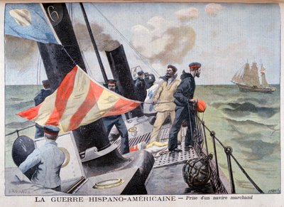 La captura de un buque mercante, Guerra Hispanoamericana, 1898 de Fortuné Méaulle