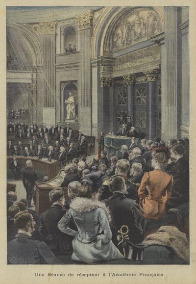 Una sesión de recepción en la Academia Francesa, París de Fortune Louis Meaulle
