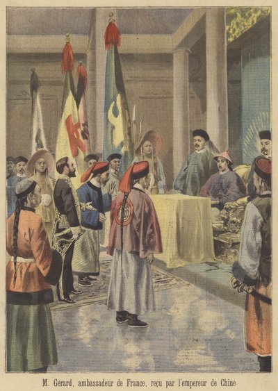 Auguste Gerard, el embajador francés en China, recibido por el emperador de Fortune Louis Meaulle