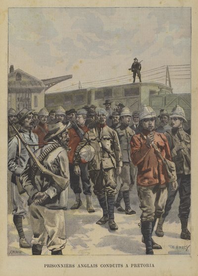Prisioneros británicos capturados por los bóers siendo transportados a Pretoria de Fortune Louis Meaulle