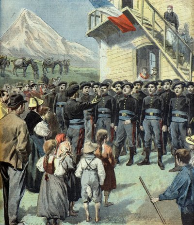 Chorale de chasseurs alpins, el viaje de Félix Faure al sur de Francia de Fortune Louis Meaulle