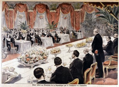 Cena ofrecida al Presidente de la República Félix Faure por Comercio e Industria, “Le petit journal” 24 de octubre de Fortune Louis Meaulle