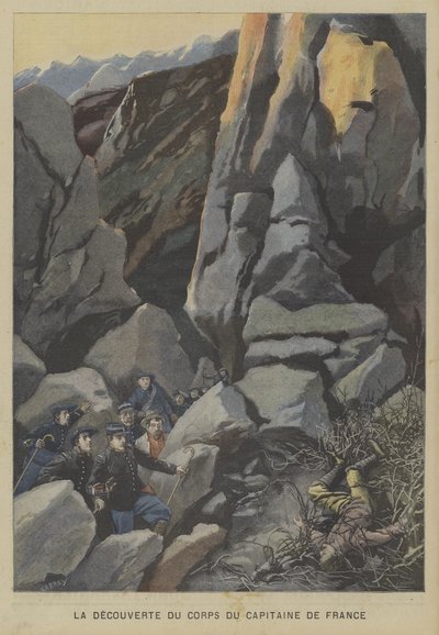 Descubrimiento del cuerpo del Capitán de Francia de Fortune Louis Meaulle