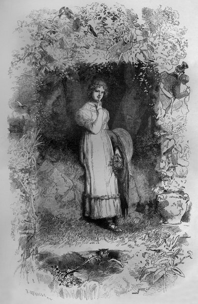 Fantine, ilustración de la novela Los Miserables de Victor Hugo, grabado de Fortune Meaulle de Fortune Louis Meaulle