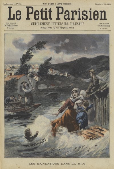 Inundaciones en la región de Midi, Francia de Fortune Louis Meaulle