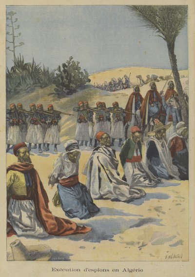 Tropas coloniales francesas ejecutando espías en Argelia de Fortune Louis Meaulle