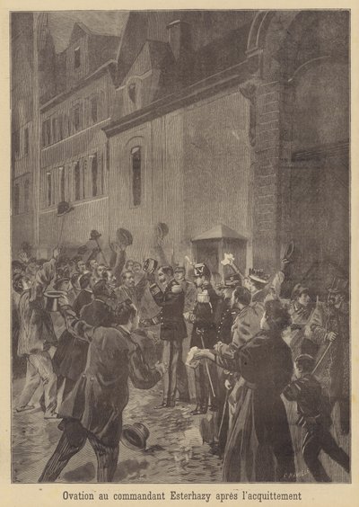 Ovation para el Mayor Esterhazy después de su absolución de Fortune Louis Meaulle