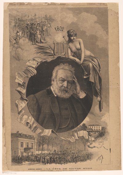 El retrato de Victor Hugo
1802-1881 La fiesta de Victor Hugo (título en el objeto) de Fortune Louis Meaulle
