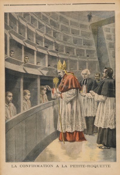 Confirmación religiosa en la prisión de La Petite Roquette, de Le Petit Journal, 1 de noviembre de 1896 de Fortune Louis Meaulle