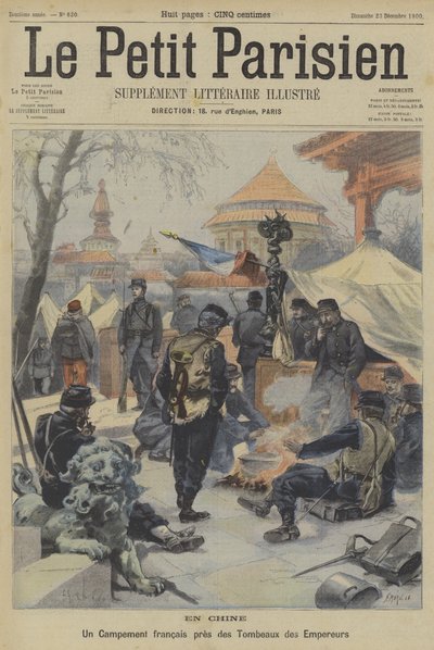 La Rebelión de los Bóxers: un campamento de soldados franceses cerca de las tumbas de los emperadores chinos de Fortune Louis Meaulle
