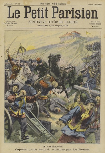 La Rebelión de los Bóxers: captura de una batería china por tropas rusas en Manchuria de Fortune Louis Meaulle