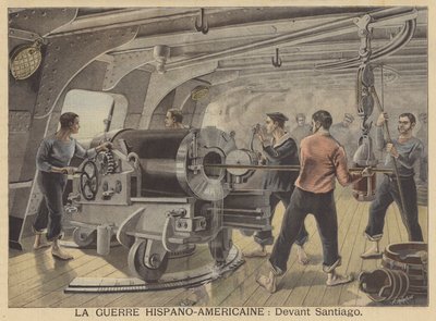 La Guerra Hispanoamericana: a bordo de un buque de guerra frente a Santiago de Cuba de Fortune Louis Meaulle
