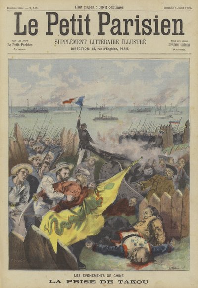 La captura de Taku por los aliados durante la Rebelión de los Bóxers, China de Fortune Louis Meaulle