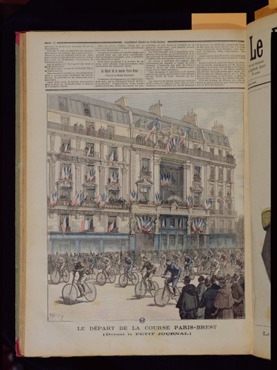 El inicio de la carrera de bicicletas París-Brest frente a las oficinas de 