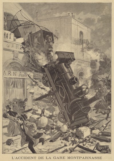 Accidente de tren en la Gare Montparnasse de Fortune Louis Meaulle