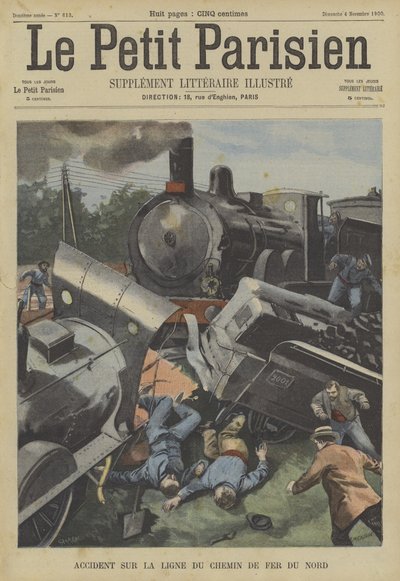 Accidente de tren en el Chemin du Fer du Nord, Francia de Fortune Louis Meaulle