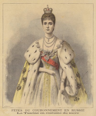 La Zarina Alexandra de Rusia en sus ropas de coronación de Fortune Louis Meaulle