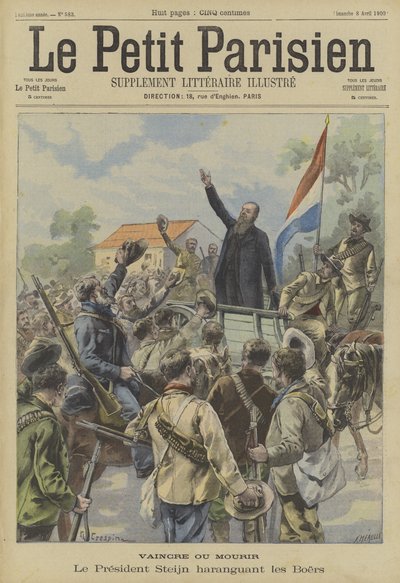 Victoria o muerte. El presidente Steyn del Estado Libre de Orange dirigiéndose a las tropas bóer de Fortune Louis Meaulle