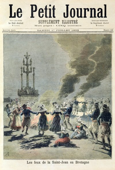 Hogueras encendidas para celebrar el solsticio de verano en Bretaña, portada de 