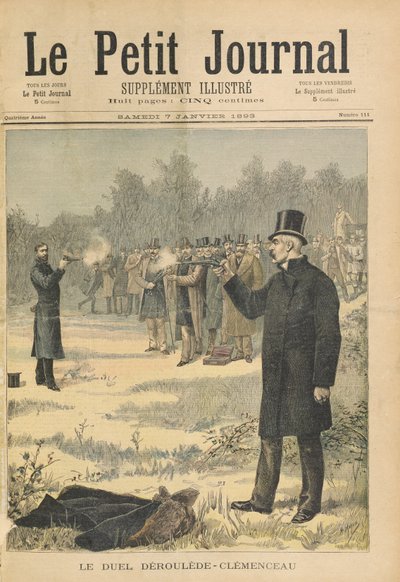 El duelo entre Paul Deroulede (1846-1914) y Georges Clemenceau (1841-1929) ilustración de 