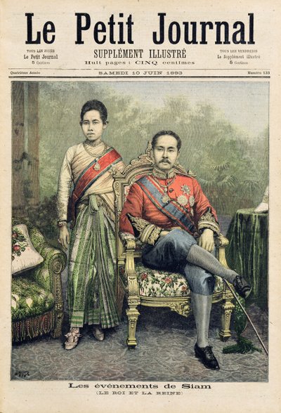 El Rey y la Reina de Siam, ilustración de 