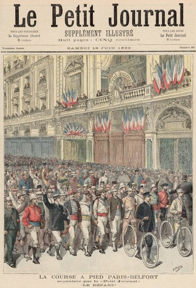 El inicio de la carrera de carretera de París a Belfort, de 