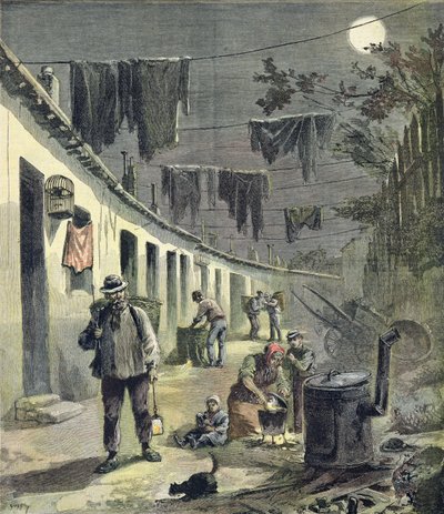 Los traperos de París, ilustración del suplemento ilustrado de Le Petit Journal, 27 de agosto de 1892 de Fortune Louis Meaulle and Henri Meyer