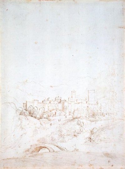 Una Ciudad en la Colina Italiana (recto) de Fra Bartolomeo