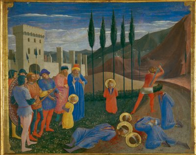 Le martyre de saints Cosme et Damien - El martirio de los santos Cosme y Damián ... de Fra (c.1387-1455) Angelico