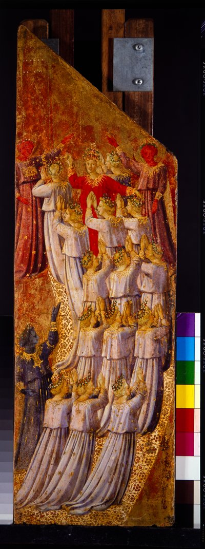 Dos paneles del Juicio Final que muestran la Subida al Cielo y la Bajada al Infierno (panel) de Fra (c.1387 1455) Angelico
