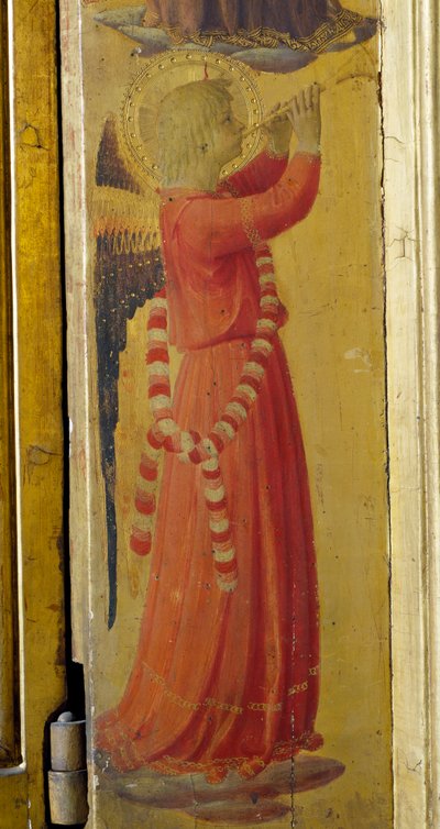 Ángel tocando una trompeta (detalle) de Fra  Angelico