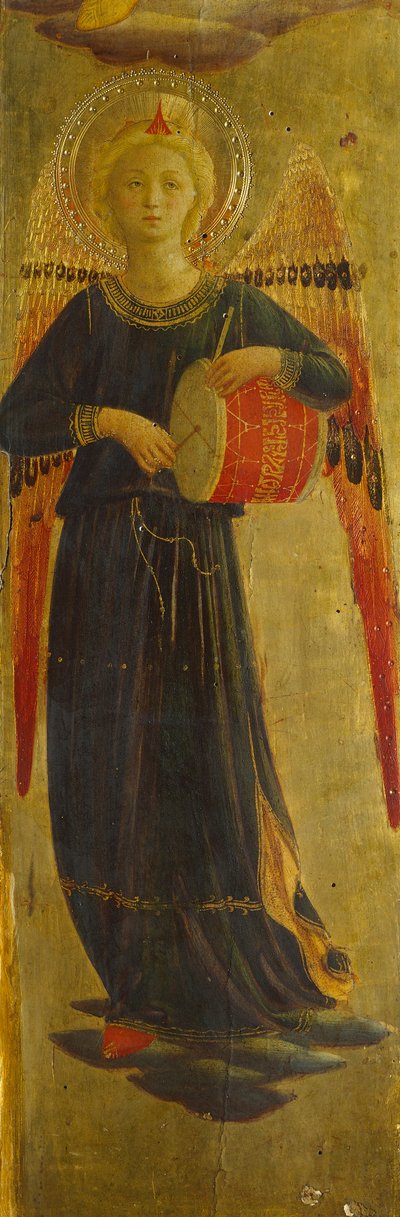 Ángel músico, detalle del marco interior, Tabernáculo de los pañeros de lino de Fra (c.1387 1455) Angelico