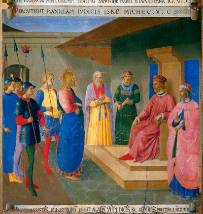 Cristo ante Caifás (detalle) de Fra  Angelico