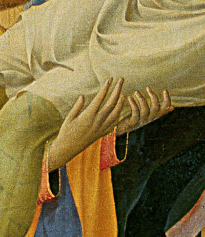 Detalle del Retablo de Santa Trinita, marco y pináculos por Lorenzo Monaco (Piero di Giovanni) (c.1370-1425) completado c.1434 de Fra  Angelico