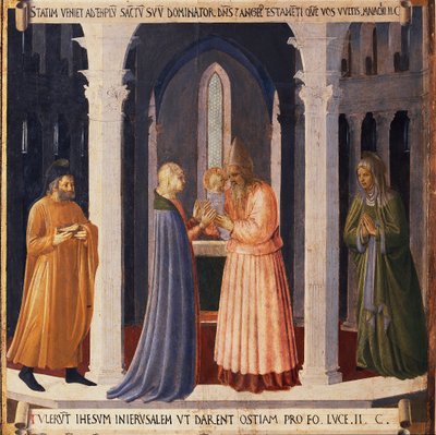 Vida de Cristo: la presentación de Jesús en el templo, Armadio degli Argenti de Fra  Angelico