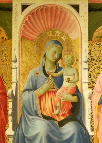 Virgen con el Niño, detalle del Retablo de Annalena de Giovanni da Fiesole conocido como Fra Angelico (1400-circa 1455), temple sobre madera de Fra (c.1387 1455) Angelico