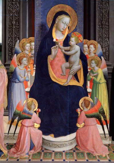 Madonna y niño con ángeles (detalle) de Fra  Angelico