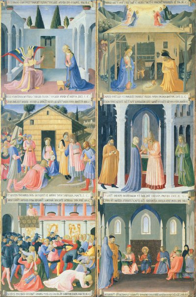 Escenas de la madera de Jesús, detalle del panel del Armadio degli Argenti (Arca de Plata) con la vida de Jesús de Fra (c.1387 1455) Angelico