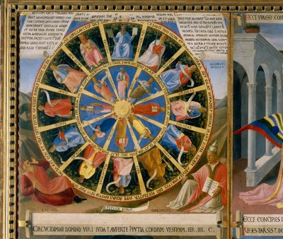 Cofres de plata, la Rueda de los Benditos, (detalle) de las Historias de la vida de Cristo de Fra  Angelico